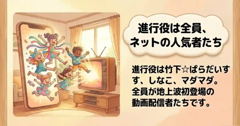 出演者はYouTuberやインフルエンサーが中心