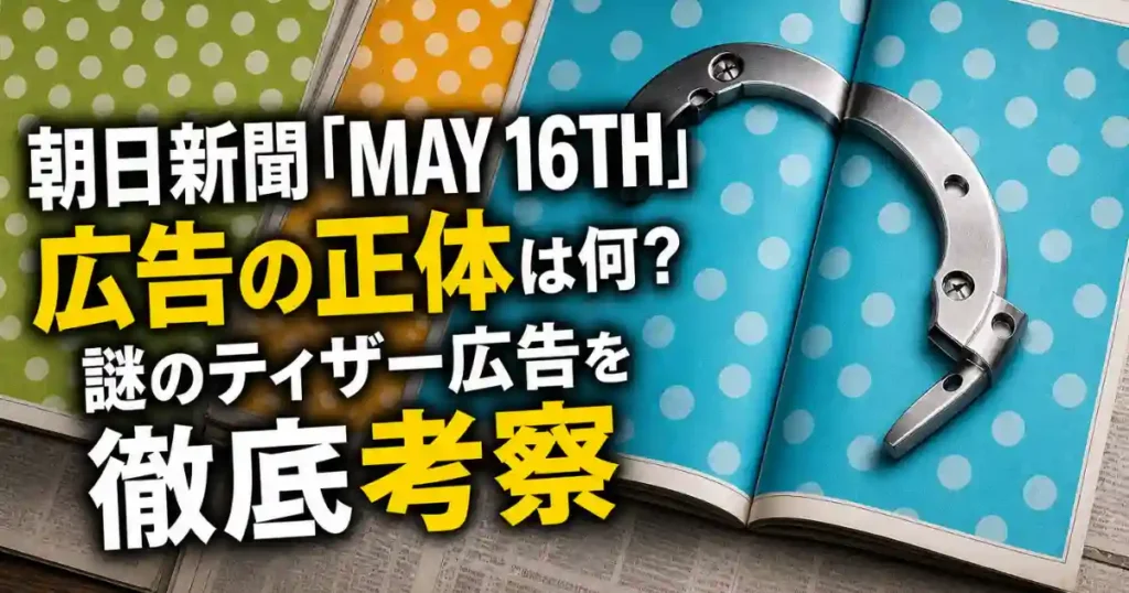 朝日新聞「MAY 16TH」広告の正体は何？謎のティザー広告を徹底考察