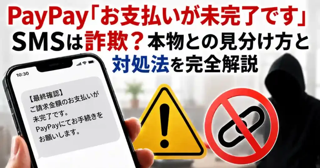 PayPay「お支払いが未完了です」SMSは詐欺？本物との見分け方と対処法を完全解説